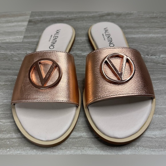 NEW! Valentino by Mario Valentino Bugola Slide Sandal in Copper Womens Size 8 - Picture 1 of 14